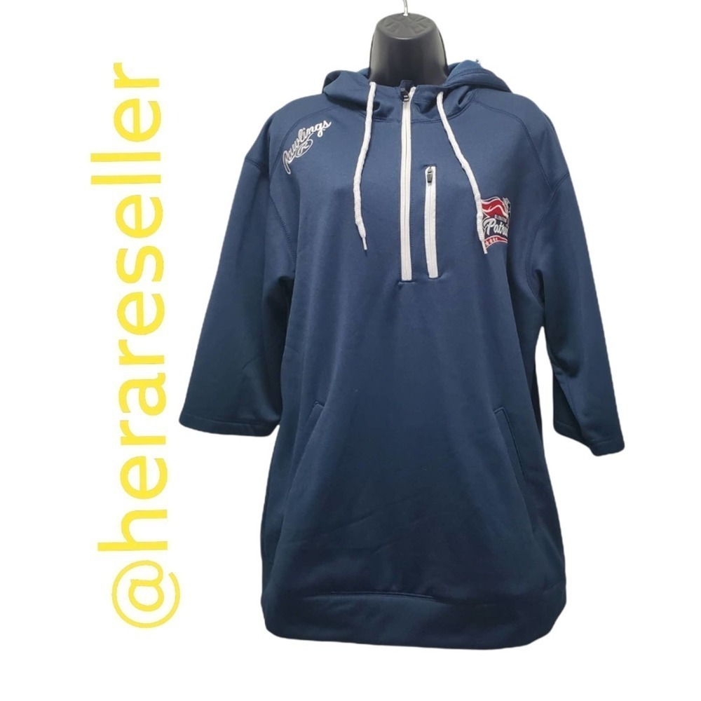 NWT Rawlings Adult Large Half Sleeve Patriots  Pullover Sweater